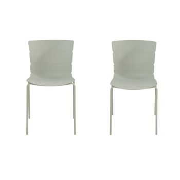 Bali Kitchen Chairs(Set of 2) - Plastic/Metal - L50.5 x W47 x H81 cm - Light Green/Black - Flat Packed