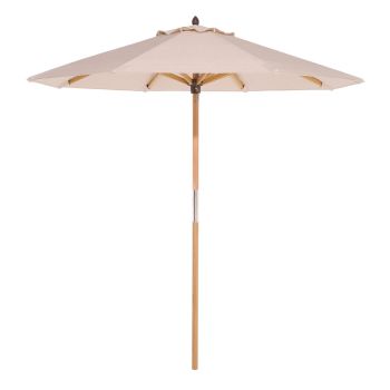 2.2m Ashdown Wooden Parasol - Timber - L219 x W219 x H200 cm - Natural