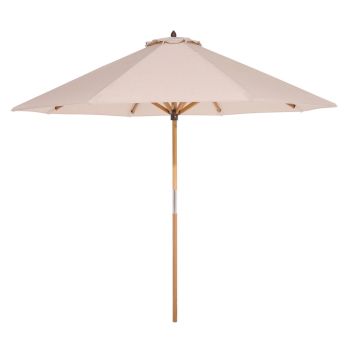 2.5m Ashdown Wooden Parasol - Timber - L247 x W247 x H240 cm - Natural