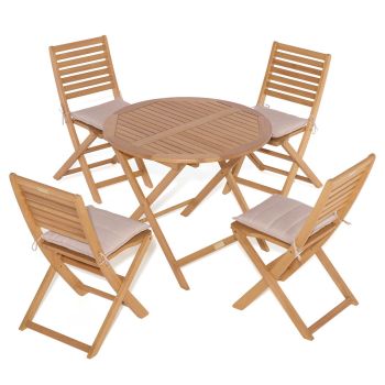 Ashdown Four Seater Round Wooden Dining Set