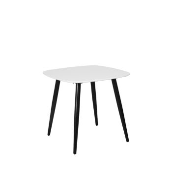 Square Dining Table Painted Top with Tapered Legs - MDF/Metal - L80 x W80 x H75 cm - White/Black - Flat Packed