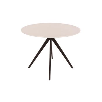 Aspen Round Dining Table, White Painted Top With Black Pedestal Leg Frame - L100 x W100 x H75 cm