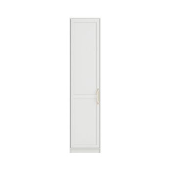 Austen 1 Door Wardrobe - Engineered Wood/Metal - L58 x W50 x H220 cm - White/Gold