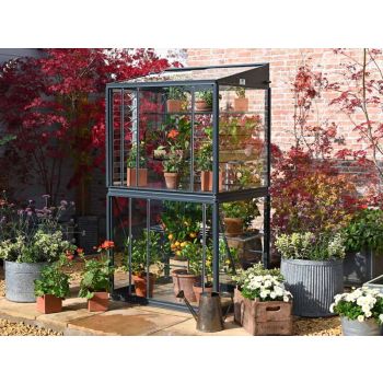 Exbury 3 Feet 4 Inches Classic Growhouse - Aluminium - L100 x W79 x H181 cm - Black