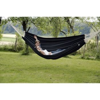 Barbados Black Double Cotton Traditional Garden Hammock With Bag