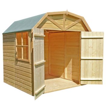 Barn Double Doors Tongue and Groove Garden Shed Workshop Approx 7 x 7 Feet
