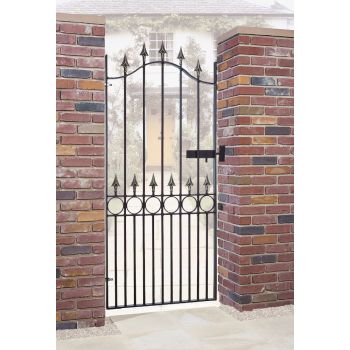 Balmoral Premium Range Spear Top Tall Single Gate - Steel - Fits Gap of 1067 mm x 1905 mm High - Electro Galv./Black Powder Coated