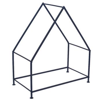 House Log Holder - Iron - L31.5 x W56 x H65 cm - Black