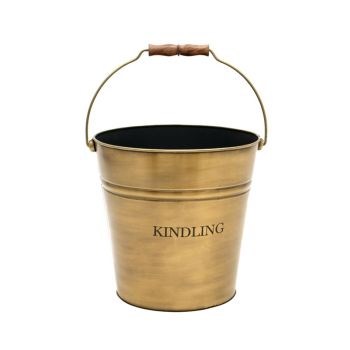 Kindling Bucket - Iron - L33 x W30.5 x H30.5 cm - Brass