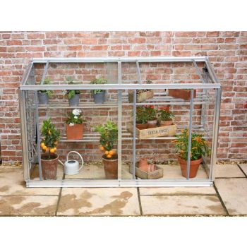 Harlow 5 Feet Lean to Mini Greenhouse - Aluminum/Glass - L151 x W53 x H95 cm - Antique Ivory