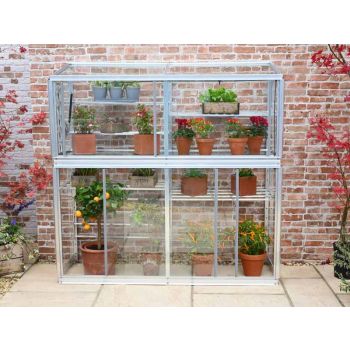 Harewood 5 Feet Lean to Mini Greenhouse - Aluminium/Glass - L150 x W50 x H150 cm - Without Coating