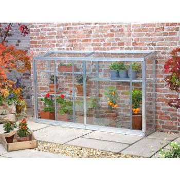 Westminster Half 5 Feet Small Greenhouse - Aluminium/Glass - L151 x W33 x H91 cm - Antique Ivory