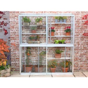 Westminster 5 Feet Small Greenhouse - Aluminium/Glass - L151 x W33 x H172 cm - Antique Ivory
