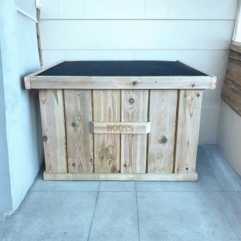 Outdoor Shoe Boot Wooden Storage Box - L70 x W50 x H50 cm - Fully Assembled