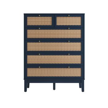 Bordeaux Chest of Drawer - Engineered Wood/Plastic - L39 x W85 x H108.8 cm - Berlin Blue/Oak