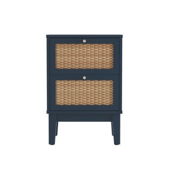 Bordeaux Bedside - Engineered Wood/Plastic - L35 x W40 x H58.4 cm - Berlin Blue/Oak