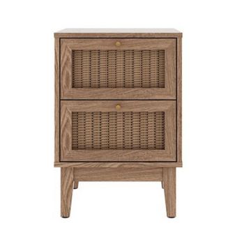 Bordeaux Bedside Cabinet - MDF - L35.5 x W40 x H58.7 cm - Oak