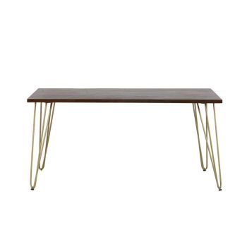 Dark Gold Dining Table - Solid Mango Wood - L85 x W160 x H76 cm