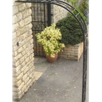 Buckingham Wall Fix Arch (Including 2 Ground Spikes) Bare Metal/Ready to Rust - Steel - L30.4 x W127 x H218.4 cm