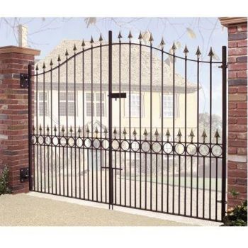 Balmoral Premium Range Spear Top Tall Bow Top Double Gate - Solid Steel - Fits Gap of 2743 mm x 2082 mm High - Primed