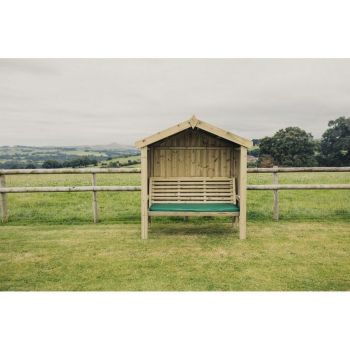 Cottage Arbour - Seats Three - L90 x W170 x H190 cm - Minimal Assembly Required - Set of Waterproof Cushions Included