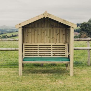 Cottage Arbour - Seats Three, Wooden Garden Bench - L90 x W170 x H190 cm - Minimal Assembly Required