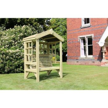 Cottage Arbour- Sits 2 Seat w/ Trellis - L90 x W135 x H190 cm - Min. Assembly Required - Set of Waterproof Cushions Included
