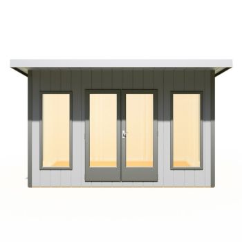 Cali 12 x 8 Feet Pent 1 Garden Office - OSB/MDF - L334 x W402 x H246.1 cm