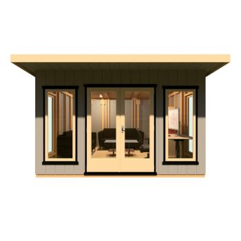 Cali 12 x 12 Feet Pent 1 Garden Office - OSB/MDF - L456 x W402 x H246.1 cm