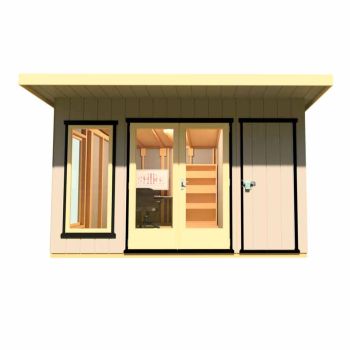 Cali 12 x 12 Feet Pent and Storage Garden Office - OSB/MDF - L456 x W402 x H246.1 cm