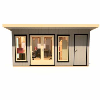 Cali 16 x 12 Feet Pent and Storage Garden Office - OSB/MDF - L456 x W509.4 x H246.1 cm