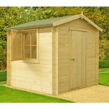 Camelot Log Cabin Home Office Garden Room Approx 7 x 7 Feet