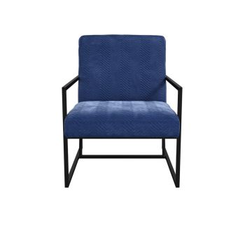 Chance Chair - Velvet/Metal - L76 x W63.5 x H63.5 cm - Oxford Blue - Partially Assembled