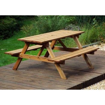 Six Seater Picnic Table - W150 x D133 x H74 - Fully Assembled - Gold