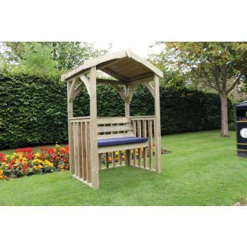 Anastasia 2 Seat Garden Arbour, Wooden Garden Bench Seat with Trellis - L90 x W135 x H190 cm - Minimal Assembly Required