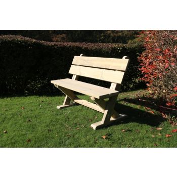 Ashcome Bench, Traditional Wooden Garden Seat - L65 x W120 x H90 cm - Minimal Assembly Required