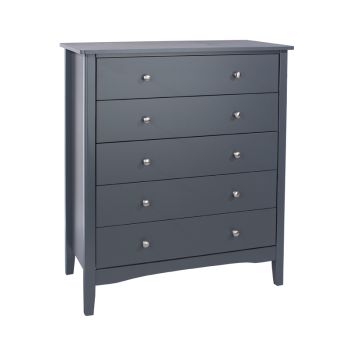 5 Drawer Chest - MDF - 83 x 43 x 101 cm - Blue