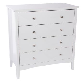 4 Drawer Chest - MDF - 83 x 43 x 85 cm - White
