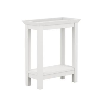 Cote Indoor Side Table - Wood Variant - L25 x W48 x H59 cm - White - Flat Pack