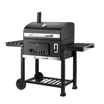 Callow XXL Charcoal BBQ Grill - Steel - L145 x W120 x H68 cm - Black