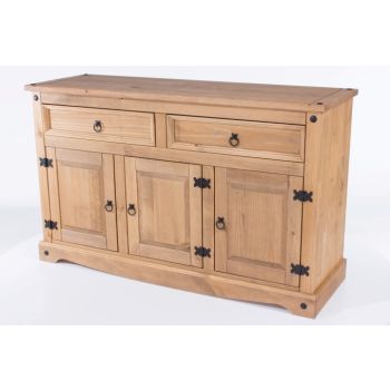 Corona Medium Sideboard - Pine - 132 x 43 x 80.6 cm - Antique Waxed Pine