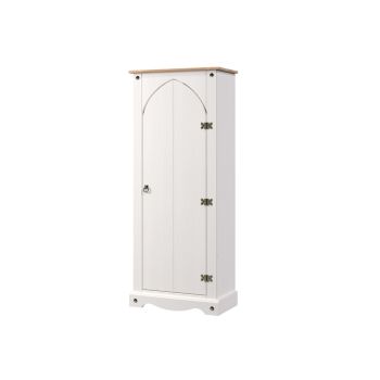 Vestry Cupboard - Pine - L31.6 x W60 x H143.5 cm - White - Flat Packed