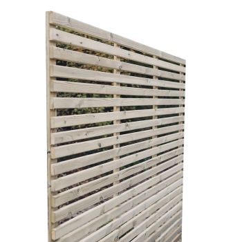 Contemporary Fence Panels - Pressure Treated Redwood - L5 x W180 x H180 cm - Fully Assembled