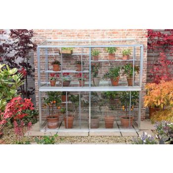 Hampton-D 6 Feet 5 Inches Lean to Mini Greenhouse - Aluminium/Glass - L151 x W77 x H181 cm - Without Coating