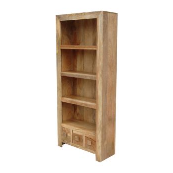 Dakota Large Bookcase - Mango Wood - L30 x W75 x H175 cm - Light Finish