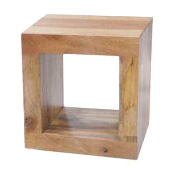 Dakota 1 Hole Display Unit - Mango Wood - L35 x W44 x H44 cm - Light Finish