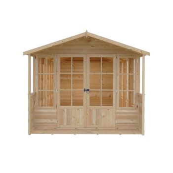 Delmora 8 x 18 Shiplap Summerhouse with Veranda - Wood - L5380 x W2456 x H2174 mm