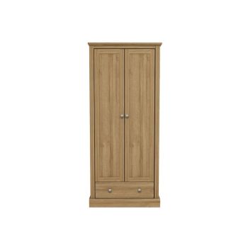 Devon 2 Door Wardrobe - Particle Board - L56 x W79.7 x H181.5 cm - Oak