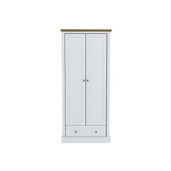 Devon 2 Door Wardrobe - Particle Board - L56 x W79.7 x H181.5 cm - White