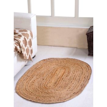 DHAKA Oval Kitchen Rug Hand Woven - Jute - L90 x W150